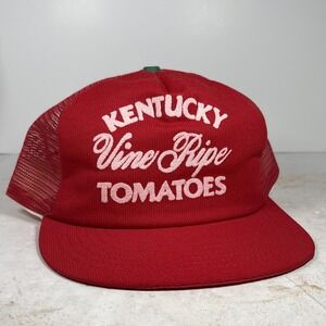 Vtg Jacobson Hat Co Kentucky‎ Vine Ripe Tomatoes Red Mesh Back Snapback